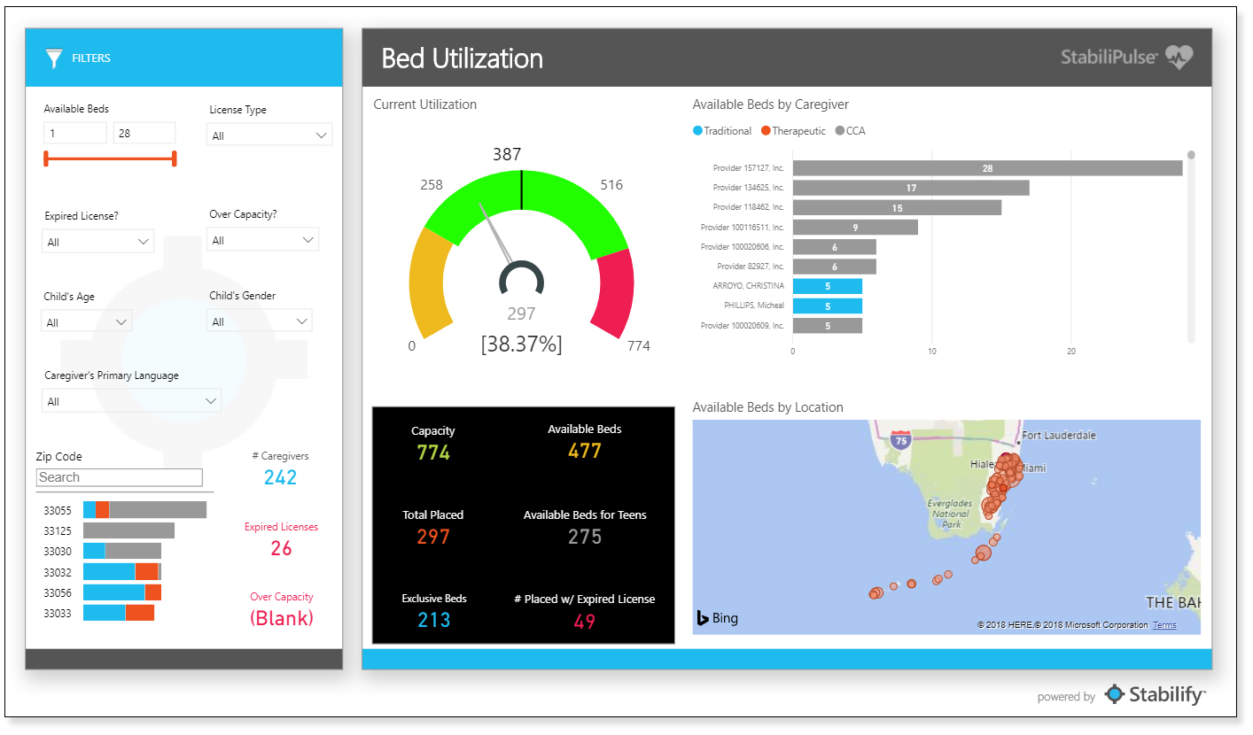 Business intelligence software for child welfare professionals